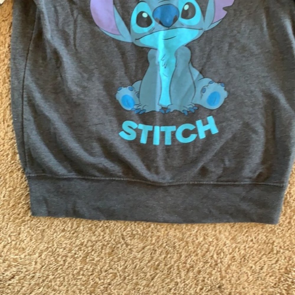 DISNEY ... STITCH  women’s or girl's lightweight sweatshirt sz XS dark gray - Picture 4 of 5